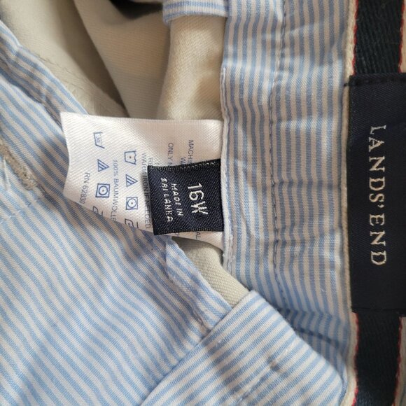 Lands End Beige Chino Pants Size 16 Cotton Blend - Picture 2 of 5